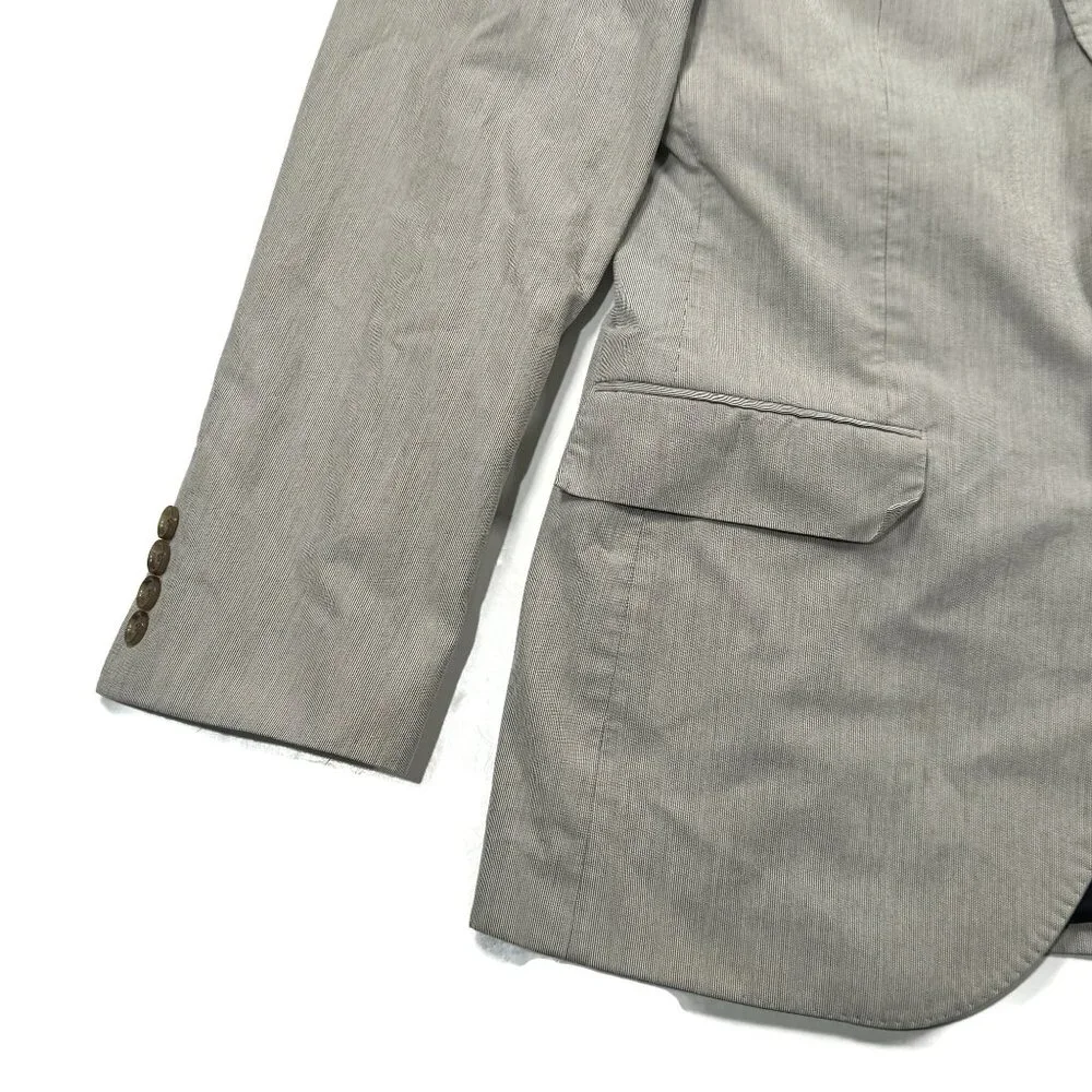 J CREW Ludlow‎ Blazer Jacket Gray Micro Stripe Mens 38R Cotton 16899